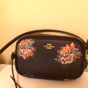 Coach hand bag with 2 zippered compartments